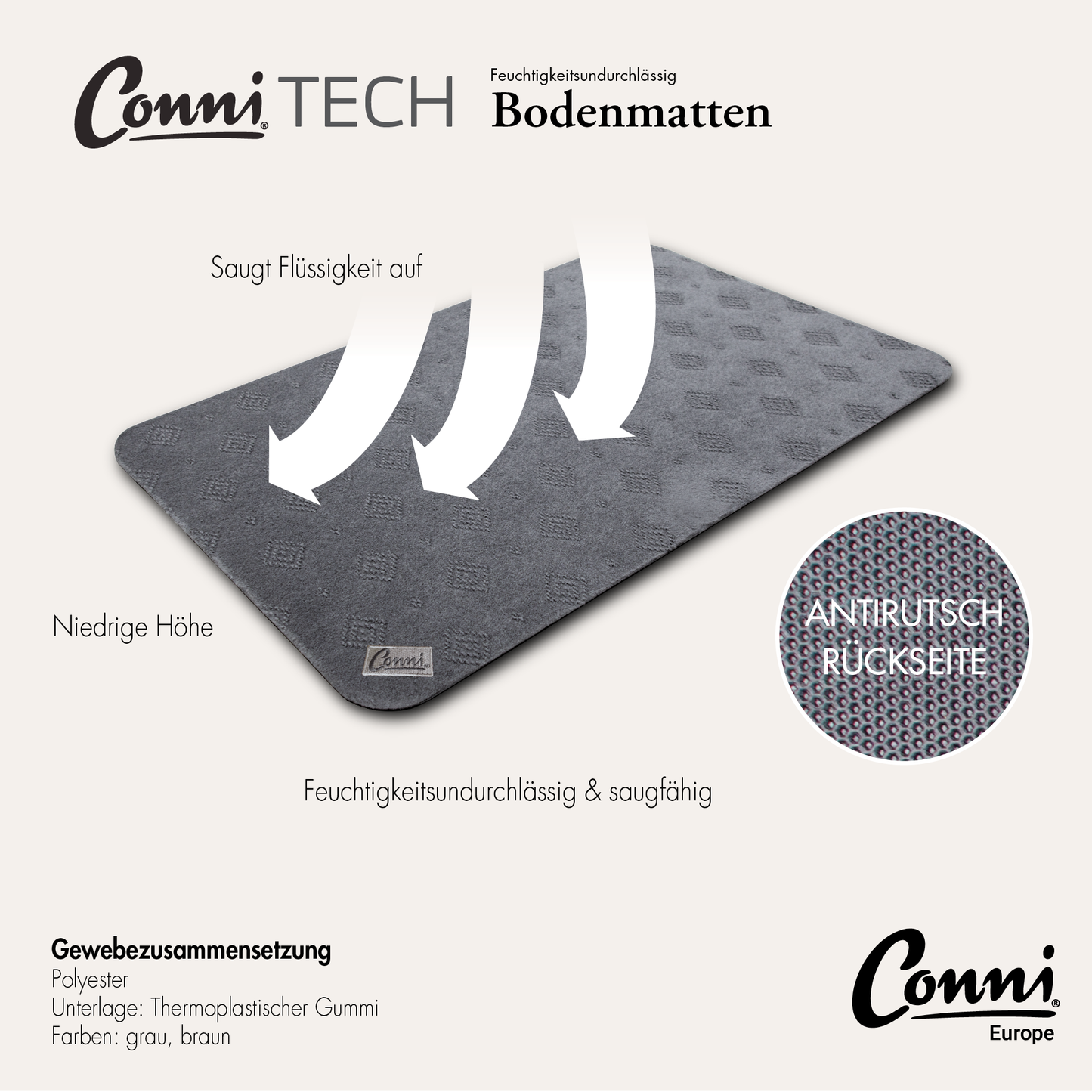 Bodenschutzmatte 60 x 90 cm, grau