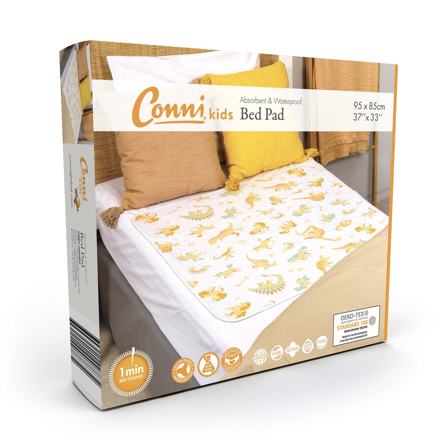 Kids Bettunterlage 95 x 85 cm, 2PACK, Tiermuster